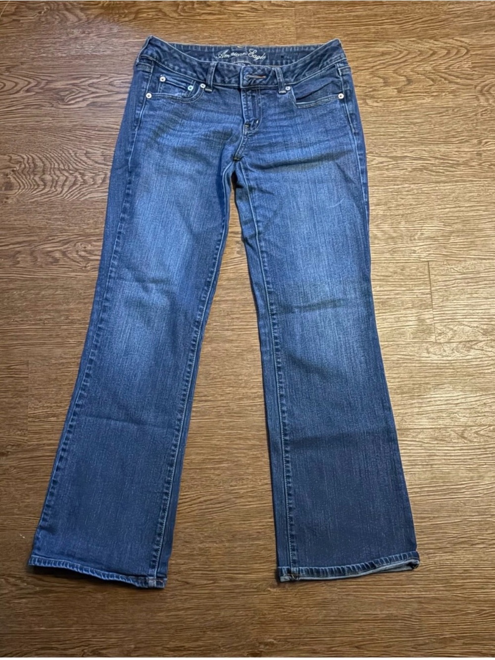 American Eagle Outfitters Women's Dark Blue Flare Jeans- 10L